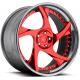20 inch customized red spoke 2 piece forged car wheel rim china