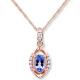 Wholesale 925 Sterling Silver Rose Gold Plated Oval Cut Tanzanite Pendant