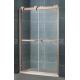 Clear / Forsted Tempered Glass Shower Doors Rose Golden 304 Stainless Steel Profiles and Outside Rollers