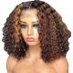 8inch HD Lace Front Peruvian Water Wave Short Blunt Cut Curly Bob Human Hair Wigs fo