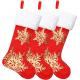 3PC Christmas Stocking,Sequin Hanging Stocking Decorations Christmas Party