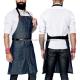 Fireproof Fabric BBQ Grill Black Chef Work Uniform With Pockets  Custom Made Size