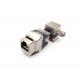 Toolless CAT6A Shielded Keystone Jack CAT6A Keystone Coupler 180 Degree