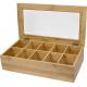 10 compartments bamboo wooden organic assorted tea storage box tea gift set