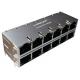 10/100/1000 Base-T RJ45 JC0-0132NL Stacked 2x6 Port Connector without LEDs