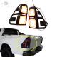 Tail Light Cover With Led Light Abs Chrome Black For Toyota Revo 2015-On