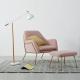 Popular Design Baby Pink Leisure Armrest Sofa chair Lounge for Living room Hotel