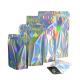 Custom Printing Holographic Stand Up Pouch Mylar Zipper Bags One Side Clear For Food