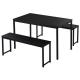 Black 47.3 Length 3 Piece Dining Room Sets With Bench Space Saving