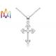 OEM ODM Cross Zircon Pendant Womens Engraved Necklace