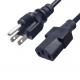 PVC 3 Pin Japan Power Cable , IEC 320 C13 AC Power Cord 1.8m Black Customized