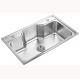 Two Holes Electroplated SS Single Bowl Undermount Sink 800*500*230mm