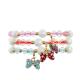 Enamel Multi Color Bowknot Charm Handmade Bracelet With Facted Crystal Beads