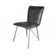 French Style Retro Industrial Vintage Leather Dining Chairs With Metal Frame