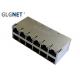 Stacked Magnetic RJ45 Jack Modular 1G 2x6 Supports UPoE+ With Bi Color LED