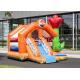 Orange Inflatable Bouncee House Combo Slide Bright Tulip PVC Backyard Playground