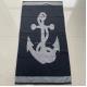 100% cotton jacquard bath towel custom logoNavy anchor velour woven jacquard beach towel