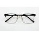 Unisex Rectangular Metal Eyeglasses with Handmade Acetate Combination Eye Frames