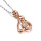 Trendy Rose Gold Heart Pendant with Diamonds for women  (GND008)