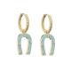 Enamel U Shape Gold Earrings Cute Contemporary OEM Gold Plated Hoop Earrings