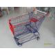 4 Wheels Wire Shopping Cart , 150 Liters Supermarket Hand Carts CE