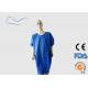 Single Use Blue Isolation Gowns Short Sleeves Type For Patients XL / XXL Size
