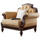 Oak Wood Sofa Set American Living Room Leather Upholstery Sofa Set
