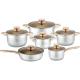 Home 12pcs Stainless Steel Cookware Set Golden Handle Sustainable