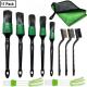 Green 11Pcs Bristle Car Vent Cleaner Brush Duster Set For Air Conditioner
