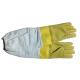 #13 Yellow  Goat Skin  And Smoothy Leather Wrist Protector  And White Cloth Sleeve   Bee Glove