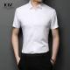Printed Summer Short-Sleeved Shirt for Men Slim-Fit Ice Silk Cotton Casual Shirt