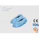 Non Slip Disposable Shoe Covers Light Blue Color ISO Certification 41CM Length
