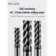 Carbide Custom End Mills Helix Angle 35 / 38 / 45 / 55 Number Of Flutes 2 / 4