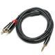 RCA Digital Audio Cable Plated Metal Shell Black PVC cover 3.5mm Length 1.25M Golden Connector For Car audio