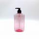 500ml Flat Plastic Cosmetic Bottles With Black Lotion Pump Shampoo Hand Wash Container