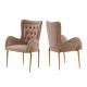 Luxury Velvet OEM SS Dining Chairs Silver Golden Dining Room Furniture