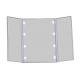 ABS Casing  LED Cosmetic Mirror  Foldable Tri Folding Makeup Mirror White Color
