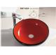 Red Color Glazed Colorful Ceramic Wash Sink Hand Wash Basin For Bathroom