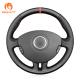 Hand Stitched Matt Carbon and Leather Steering Wheel Cover for Renault Clio 3
