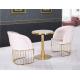 60cm Gold Metal Frame Small White Marble Coffee Table