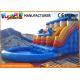 Blue Color Giant Outdoor Inflatable Water Slides Fire Resistance