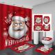 Polyester Christmas Xmas Snowman Shower Curtains Set Home Bathroom Accessories