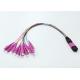 MPO Female To LC Simplex MPO Breakout Cable Multimode OM4 Fiber For Military