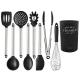 Non-stick Kitchen Utensils 9 Pcs Heat Resistant Silicone Cooking Utensils Set with Stainless Steel Handle