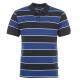 Navy Blue Cool Touch POLO T Shirts With Pocket / Block Stripes / Polo V Collar