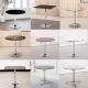 Stainless Steel Base Dining Room Tables With Round Glass Desktop