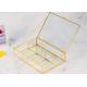 Glass cosmetic storage box lid desktop jewelry accessories beads organizer lipstick compartments shelving tray box