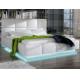 Simple Pure White Synthetic Leather Bed Frame King Size With LED Light