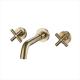 Modern Bathroom Double Handle Wall Mounted Brass Water Tap with Single Hole Faucet Mount