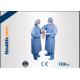 Water Resistant Disposable Surgical Gowns SMS Standard Medical Blue With Knitted Cuff